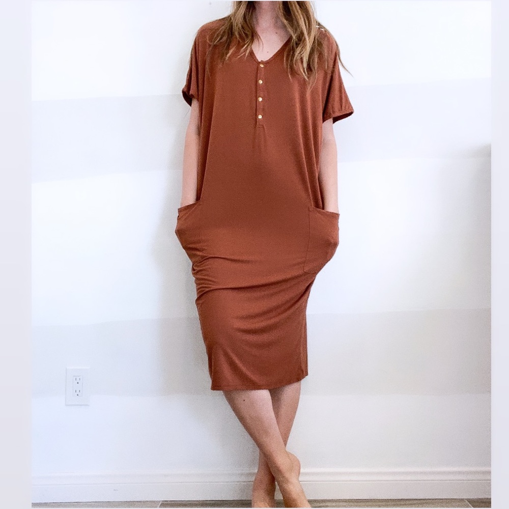 dwell & slumber Copper Cocoon Caftan Dress
